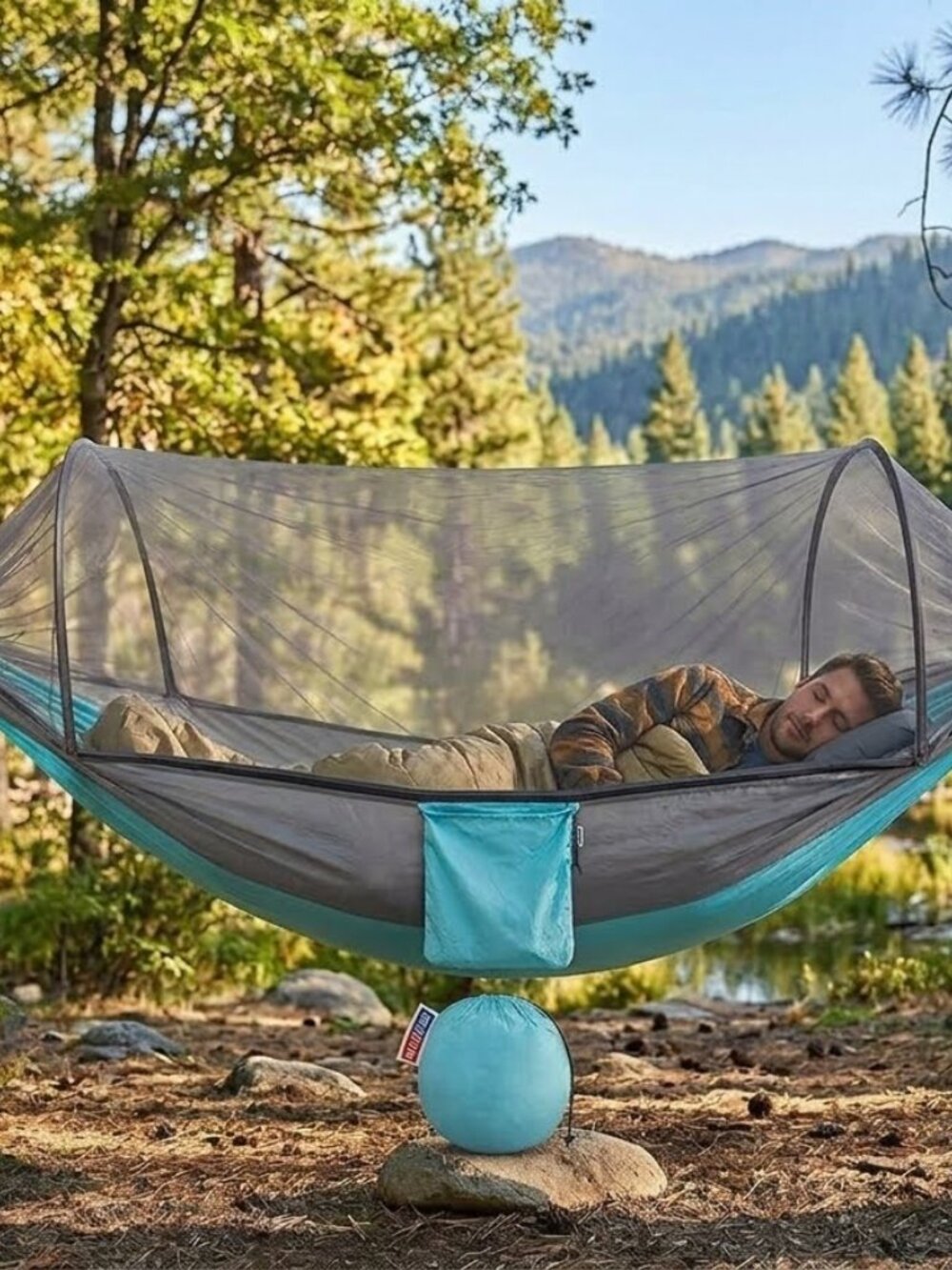 2-Person Camping Hammock with Tree Straps